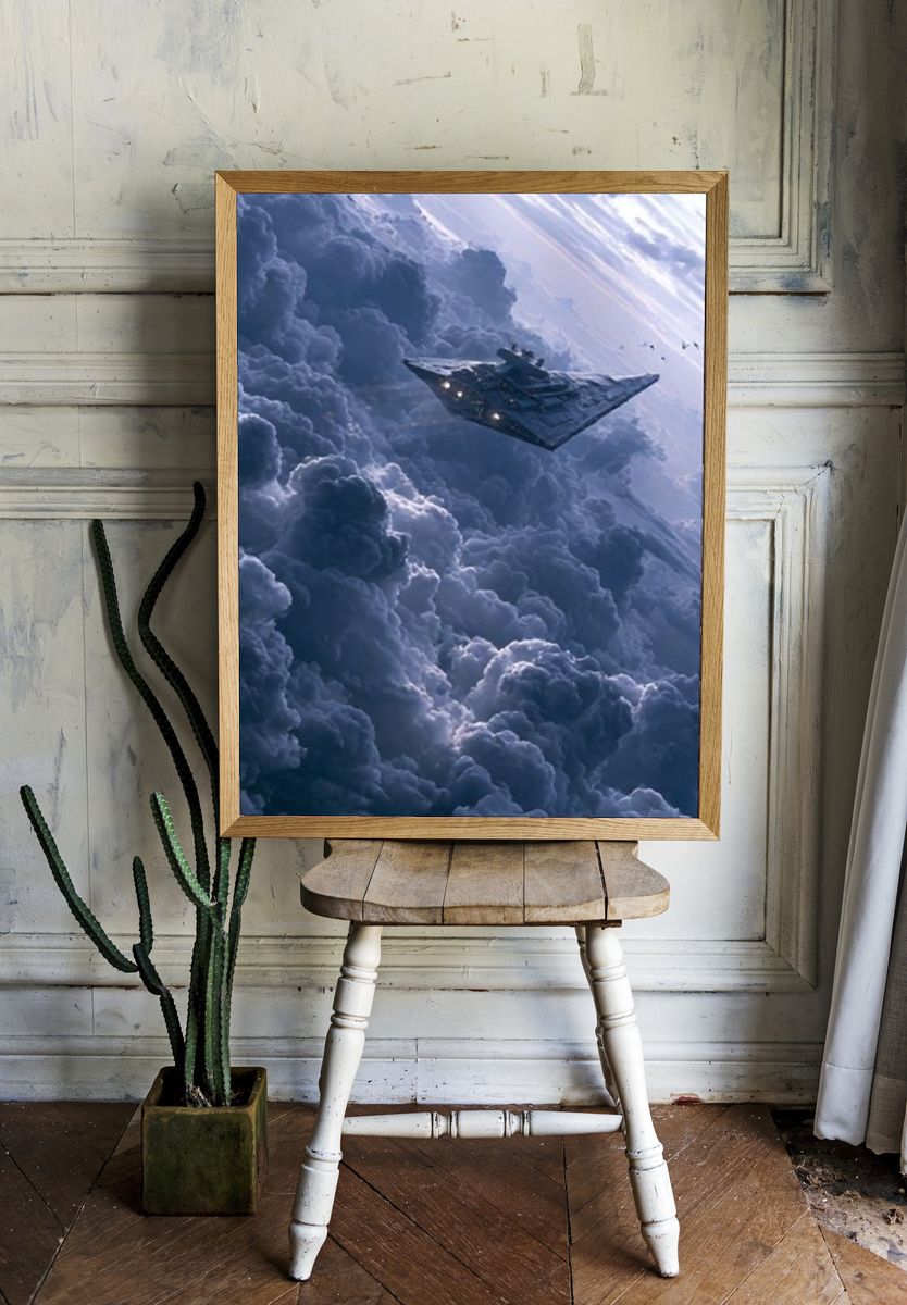 Star Destroyer in Clouds Print. room preview