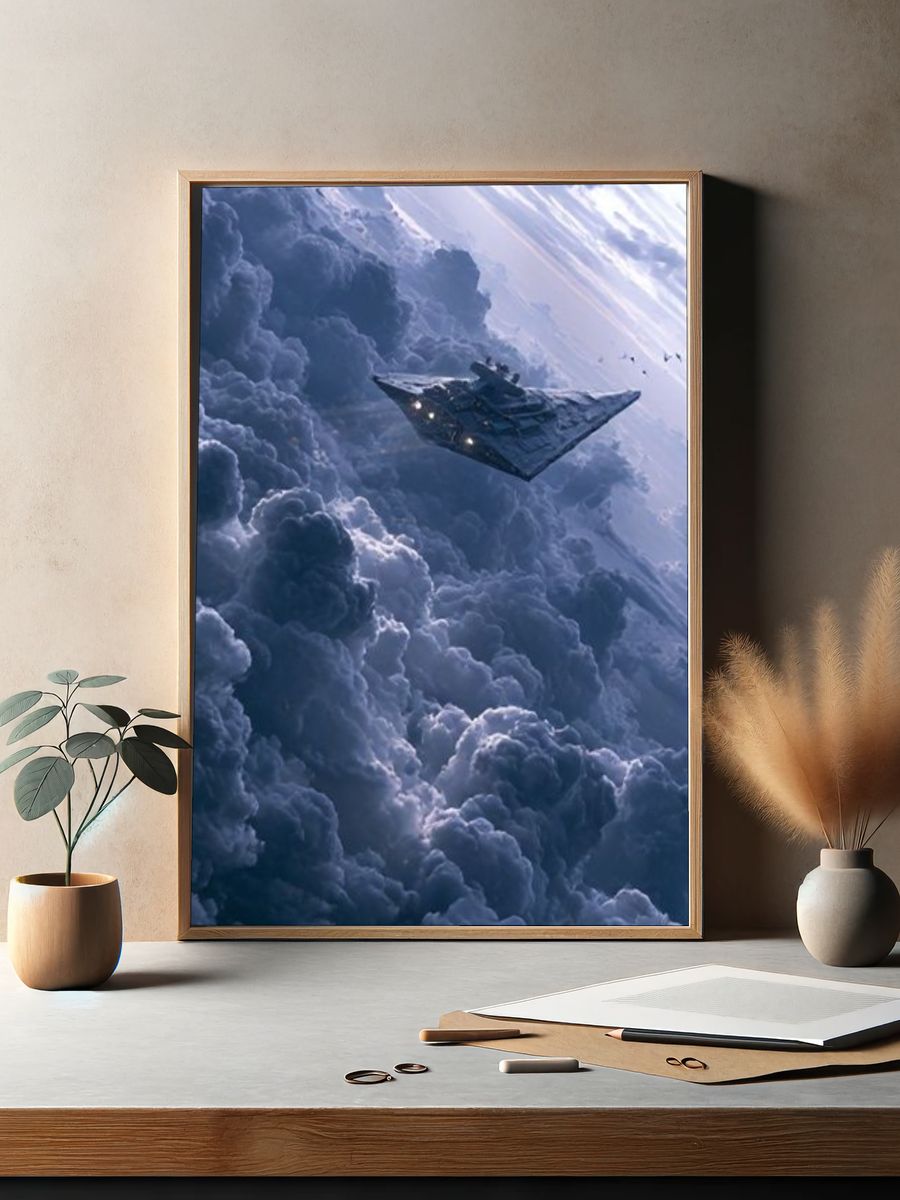 Star Destroyer in Clouds Print. — room view 2