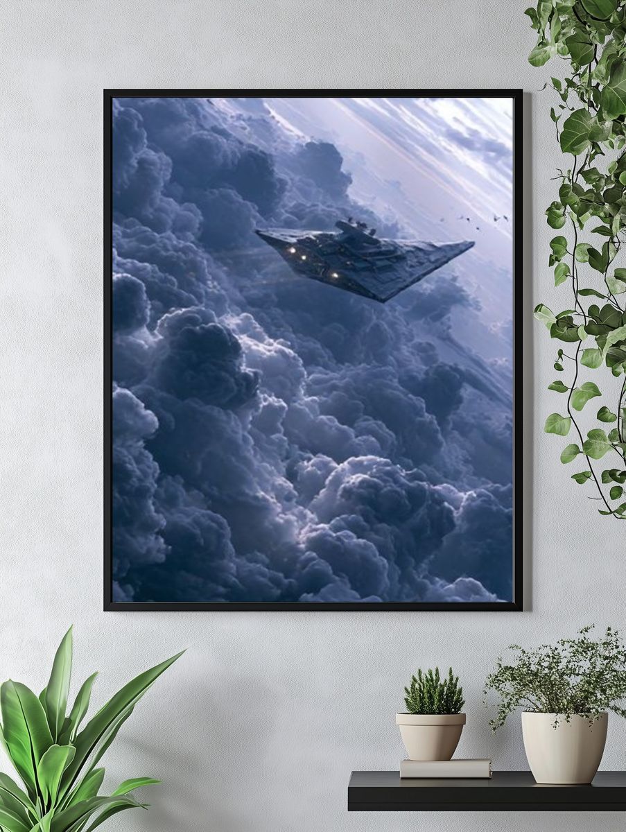 Star Destroyer in Clouds Print. — room view 4