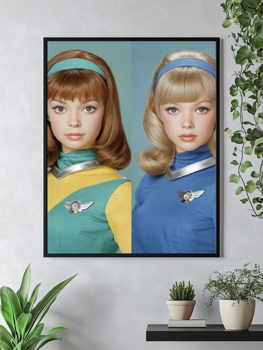 Retro Sci-Fi Twin Portrait Poster. — room view 4