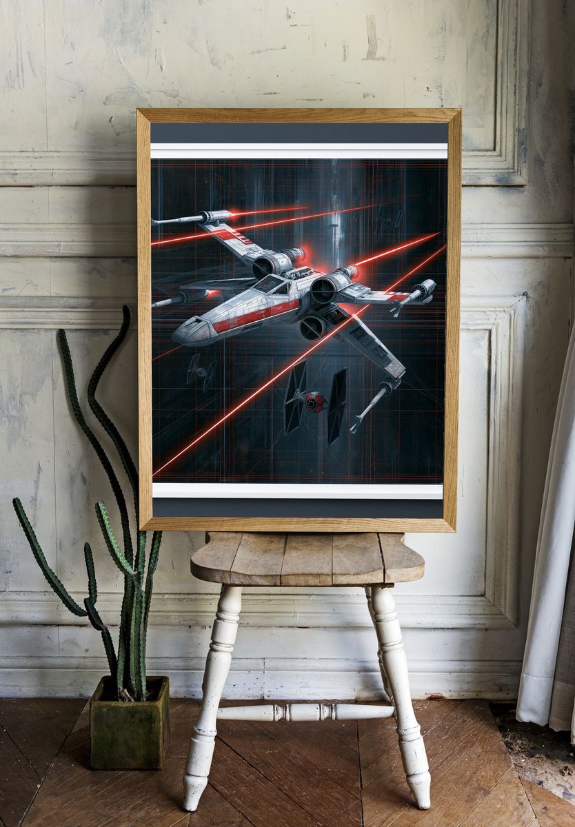 X-Wing Starfighter Sci-Fi Print. — room view 1
