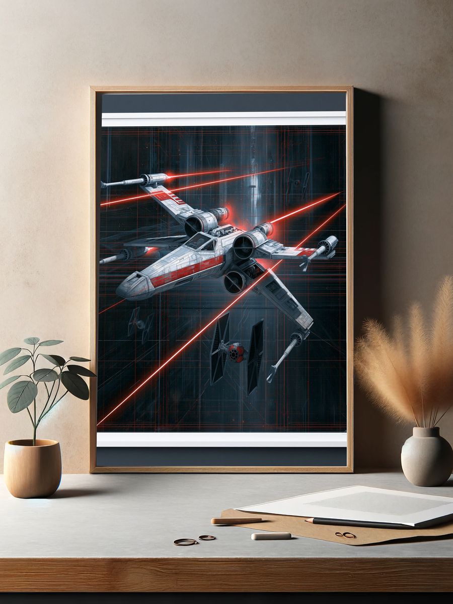 X-Wing Starfighter Sci-Fi Print. — room view 2