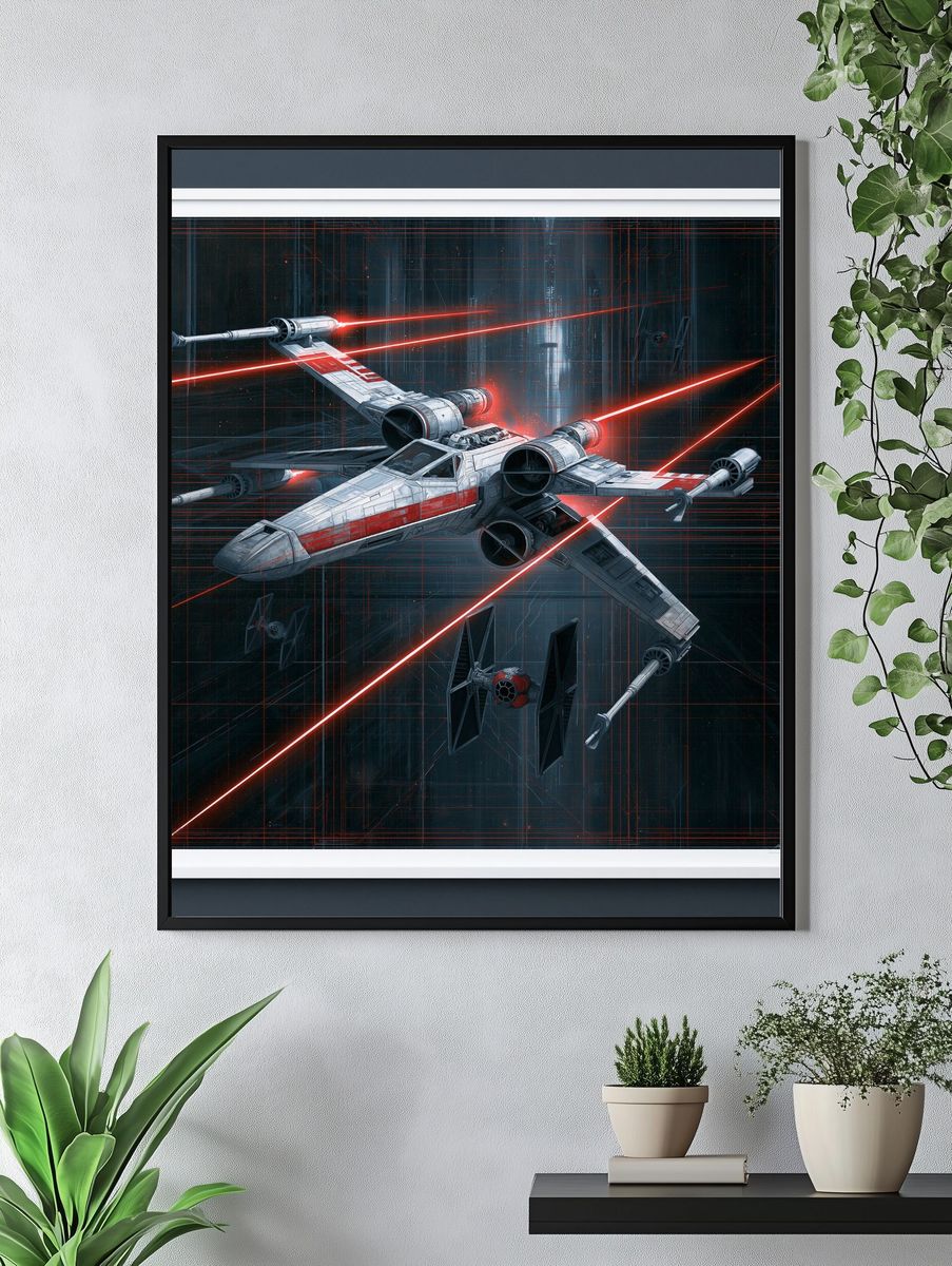 X-Wing Starfighter Sci-Fi Print. — room view 4