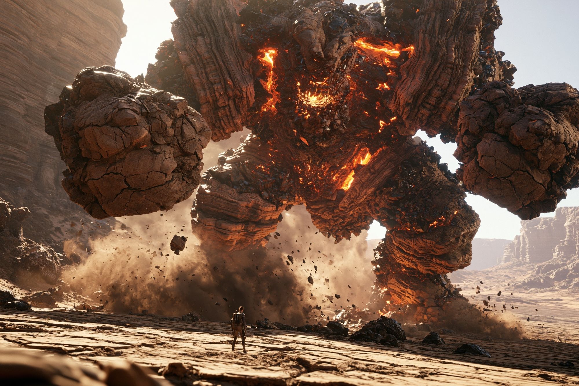 Molten Rock Colossus Sci-Fi Poster. poster detail
