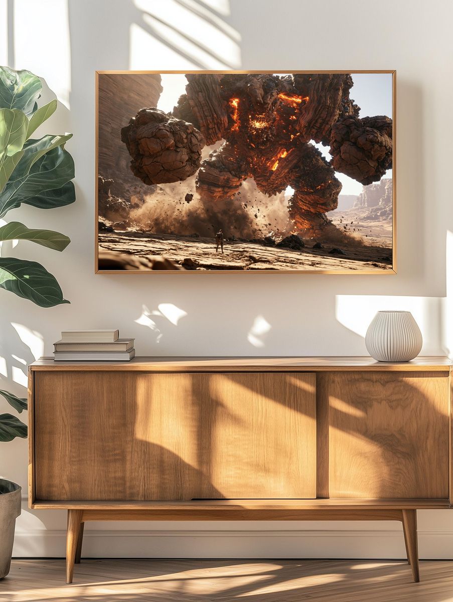 Molten Rock Colossus Sci-Fi Poster. — room view 3