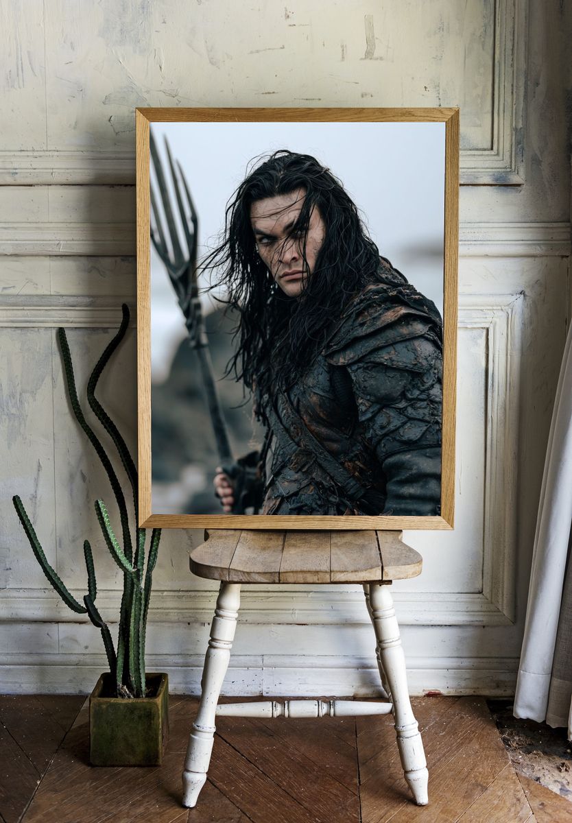 Dark Fantasy Warrior Portrait Print. room preview