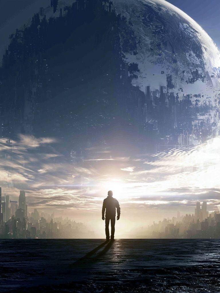 Sci-Fi Horizon Moon Poster. poster — movies art