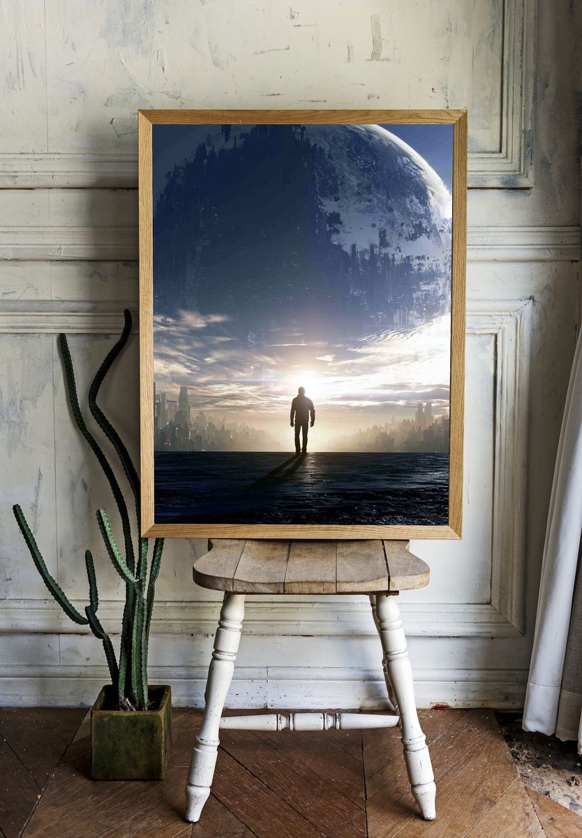 Sci-Fi Horizon Moon Poster. — room view 1