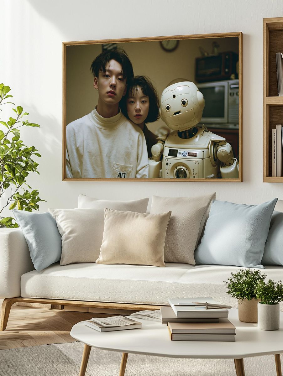 Human and Robot Portrait Poster. — room view 2