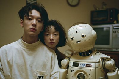 Human and Robot Portrait Poster.