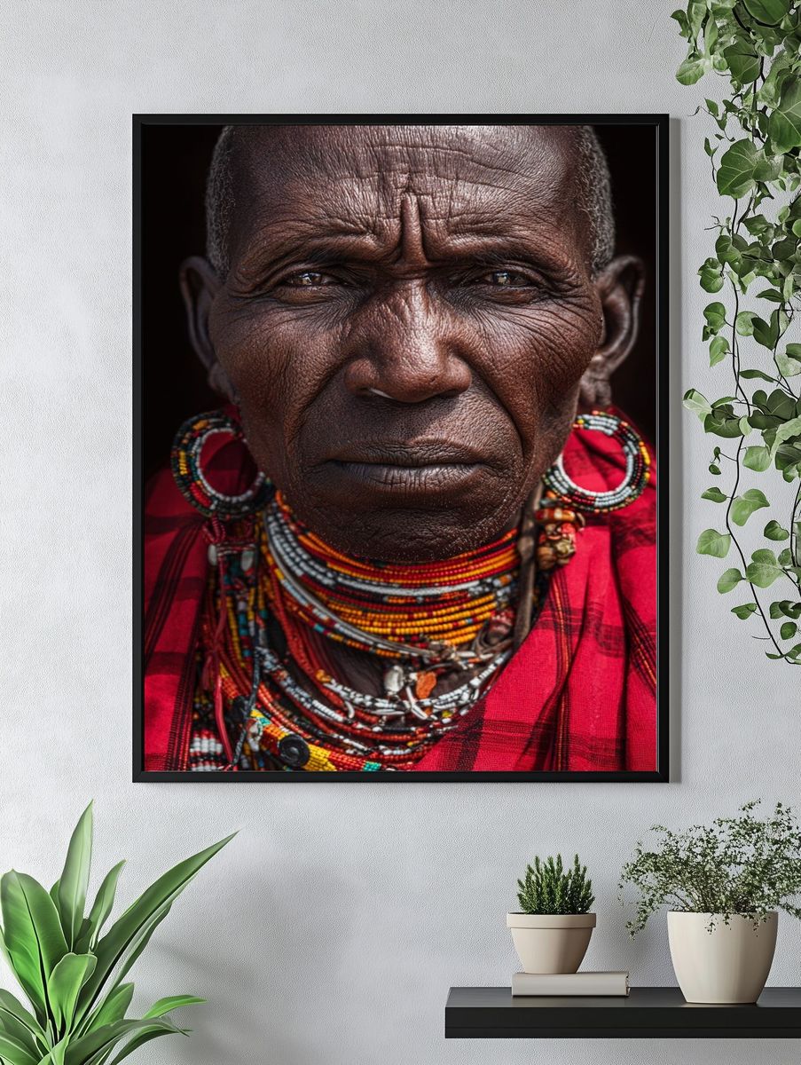 Maasai Elder Portrait — Photography Print. — room view 4