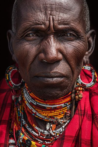 Maasai Elder Portrait — Photography Print. poster print