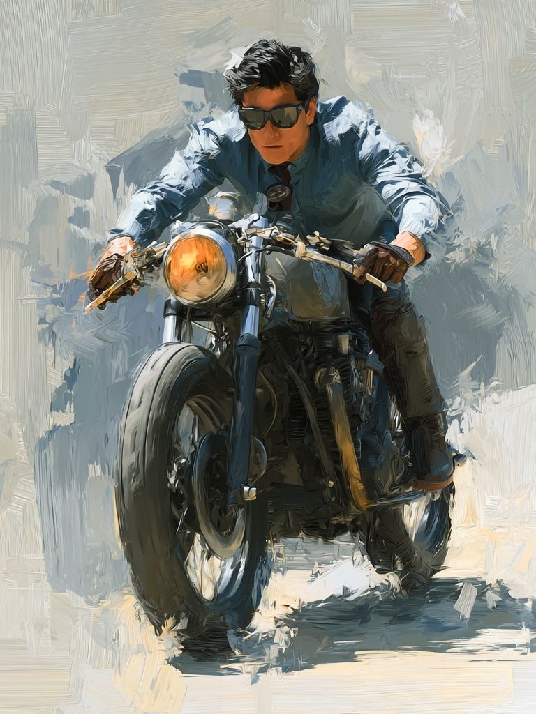 Motorcycle Rider — Fine Art Print. poster — fine-art art