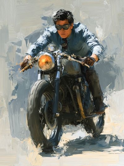 Motorcycle Rider — Fine Art Print. poster print