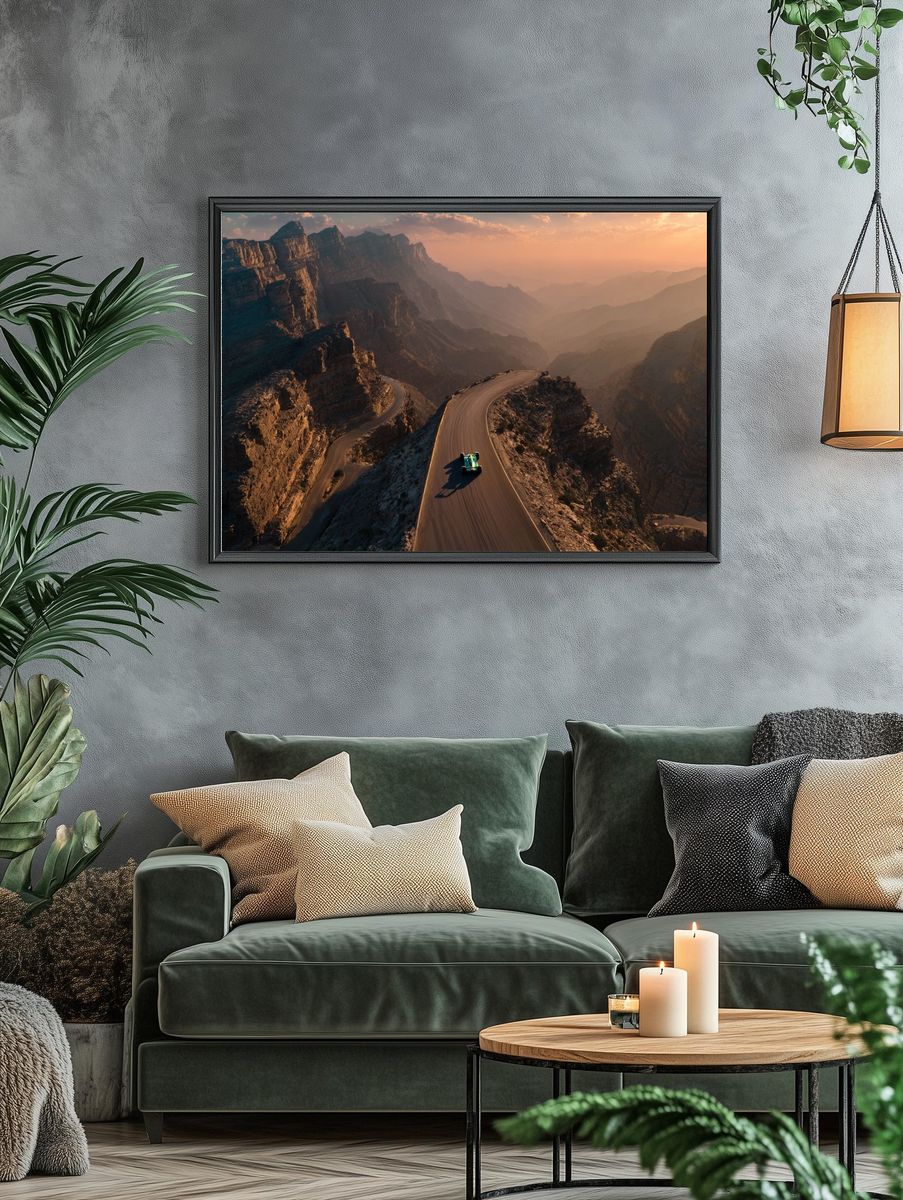 Mountain Road at Sunset Poster. — room view 4