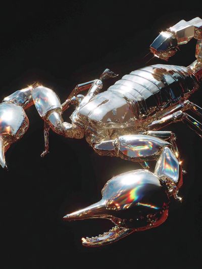Metallic Scorpion — Digital Art Print. poster