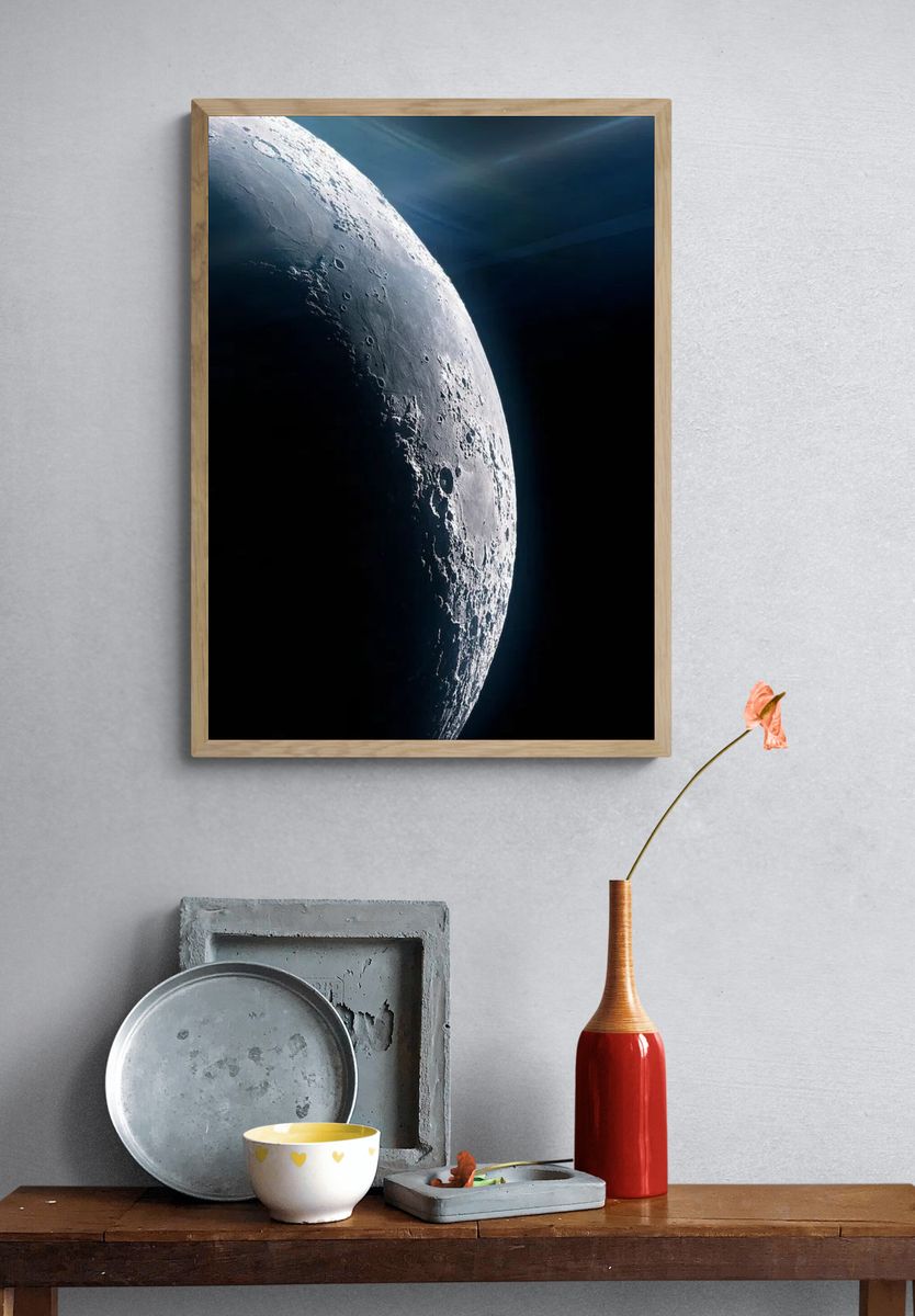 Moon Surface — Space Print. — room view 3