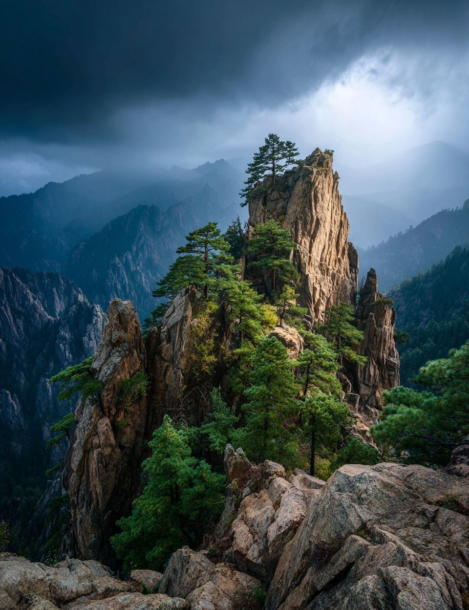 Misty Mountain Peak Photography Poster. poster — photography art