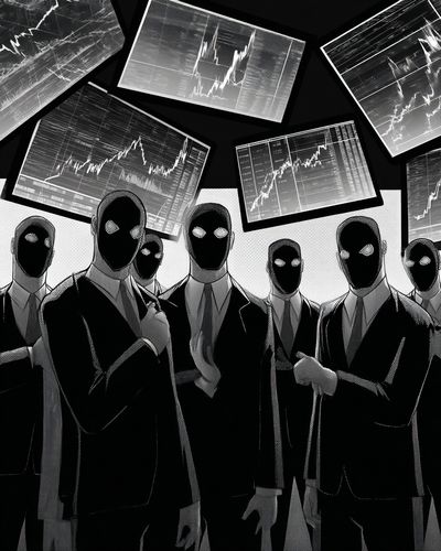 Masked Traders — Illustration Print. poster