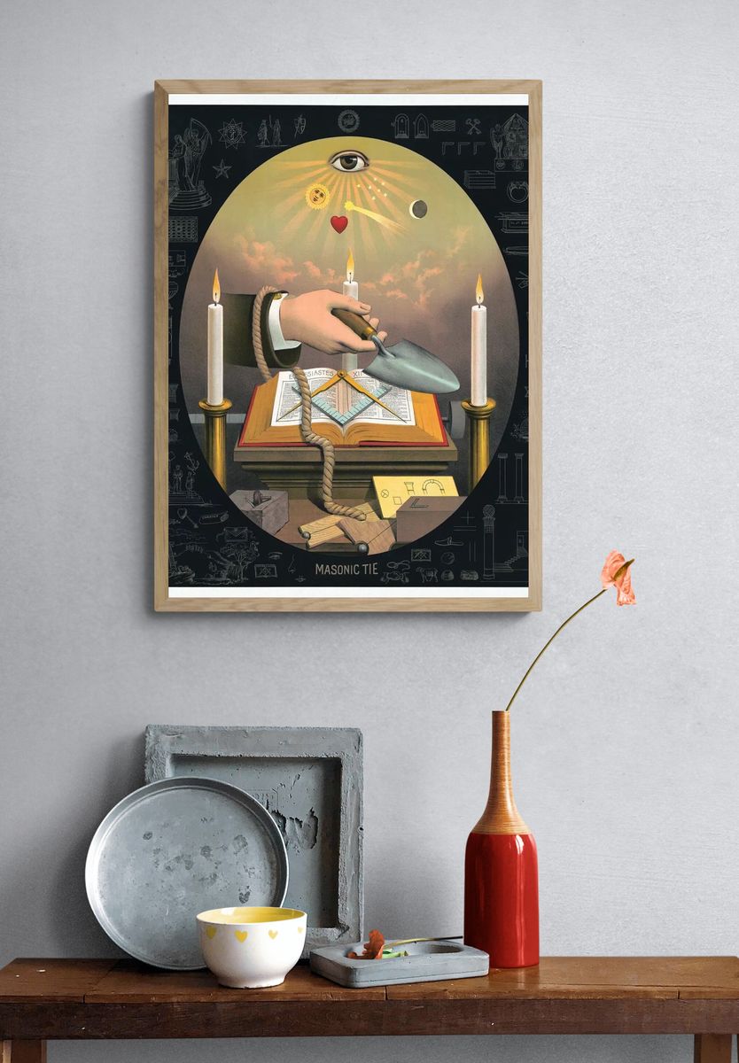 Masonic Tie — Surrealism Print. — room view 3