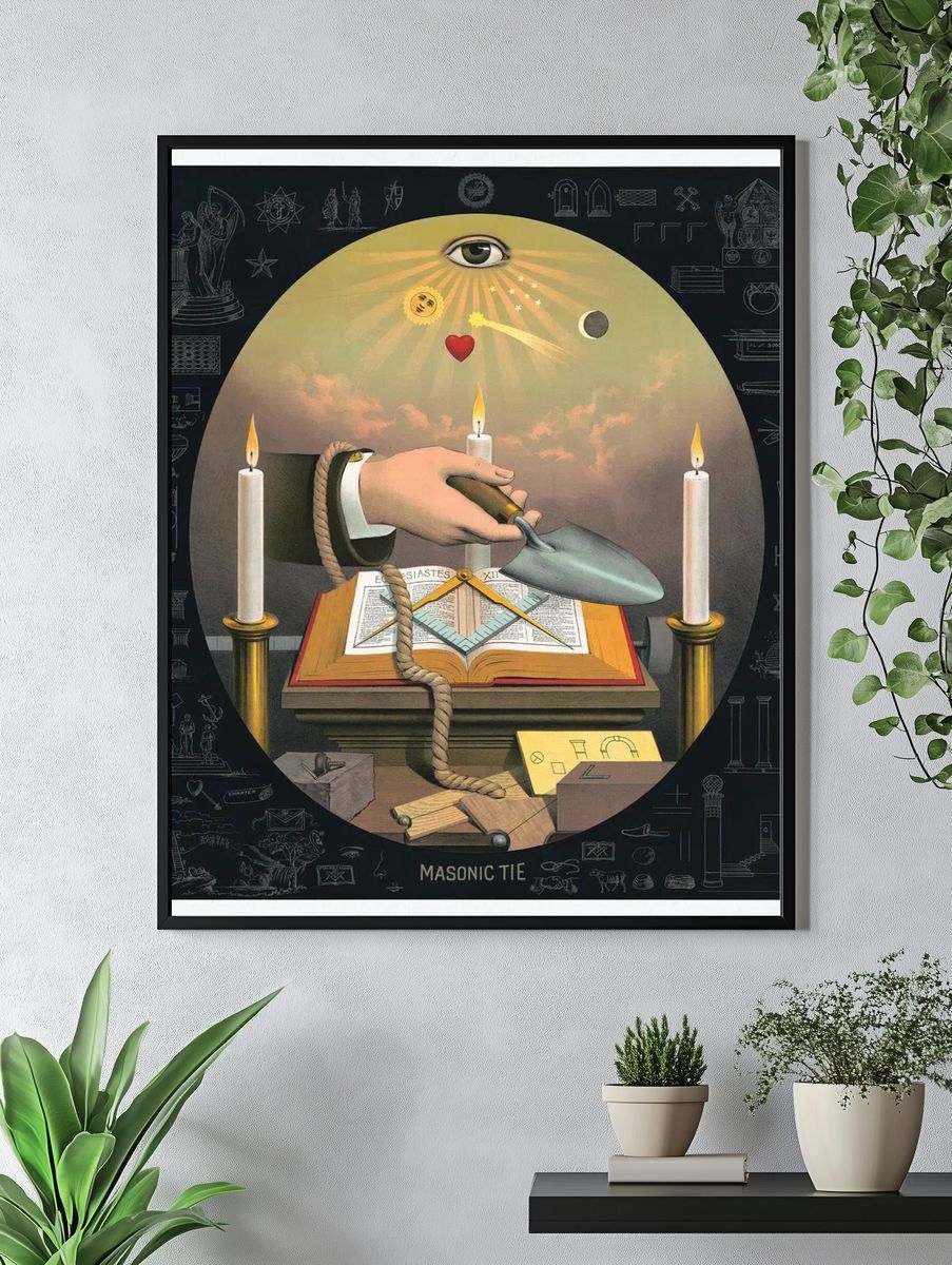 Masonic Tie — Surrealism Print. — room view 4
