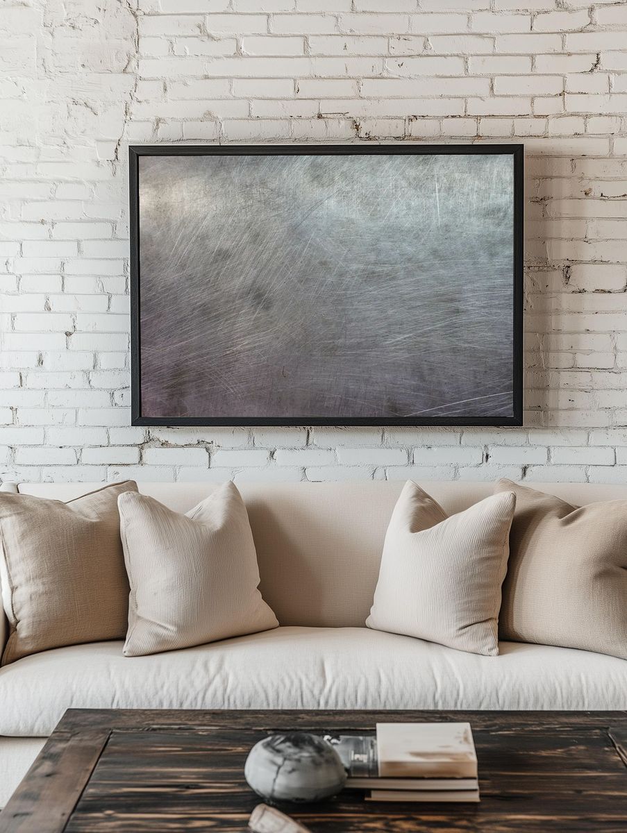 Brushed Metal Texture Poster. — room view 1