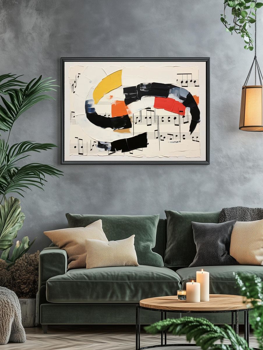 Abstract Music Notes Art Poster. — room view 4