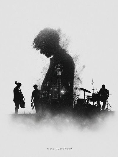 Musicians Silhouette — Fine Art Print. poster