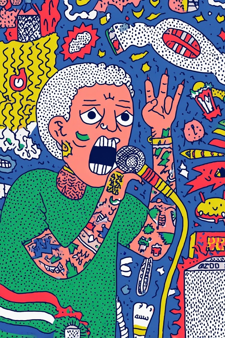 Vibrant Musician — Illustration Print. poster — illustration art