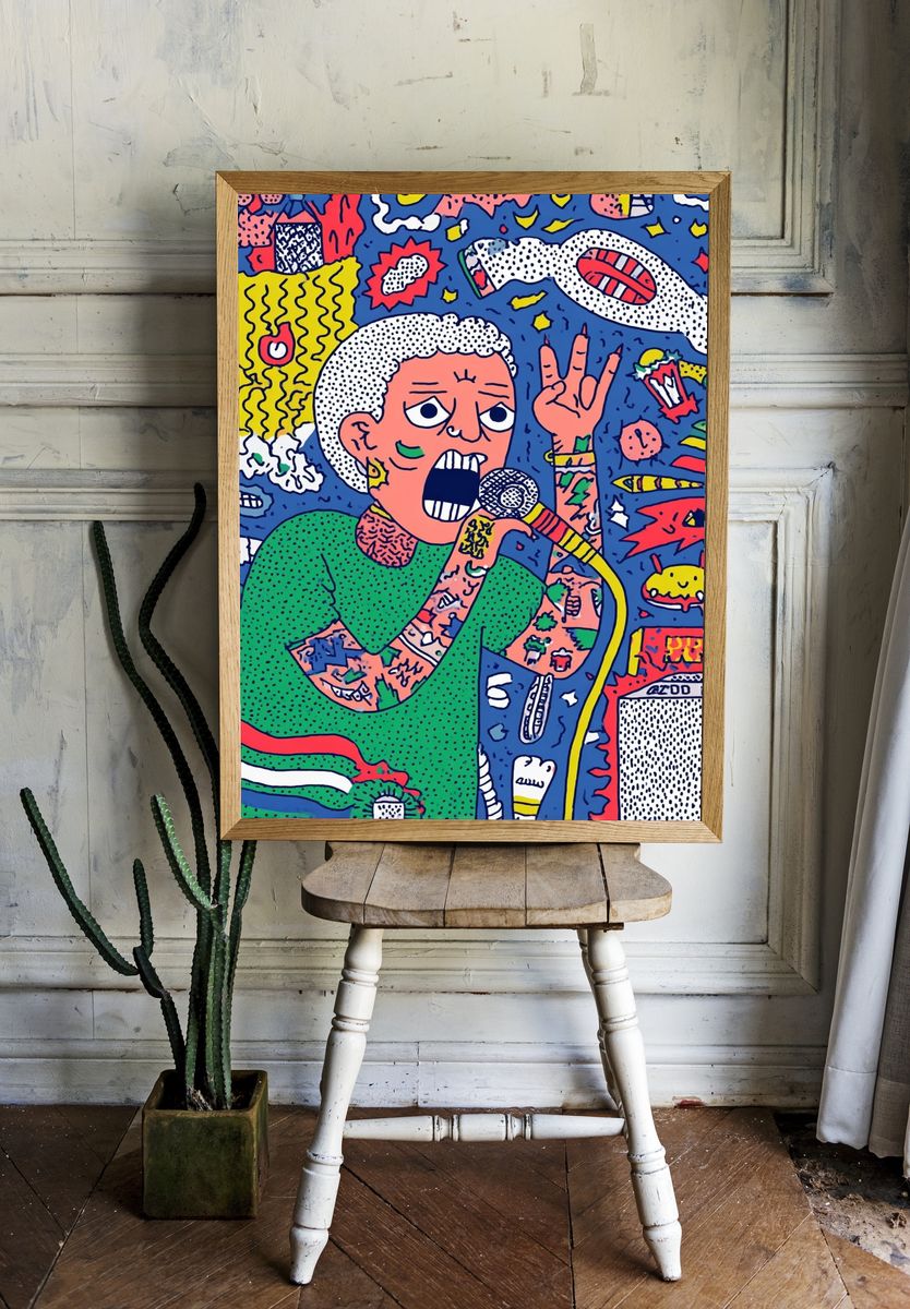 Vibrant Musician — Illustration Print. — room view 1