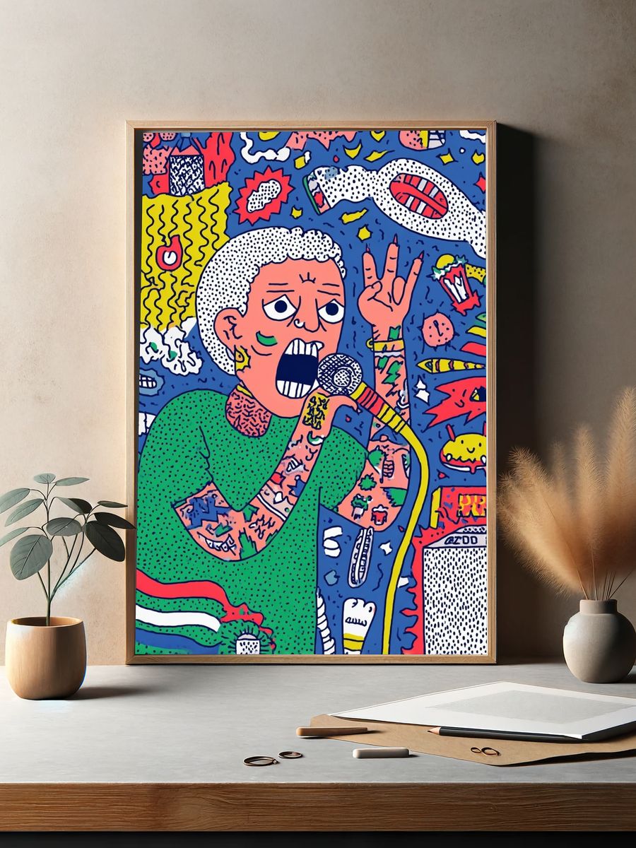 Vibrant Musician — Illustration Print. — room view 2