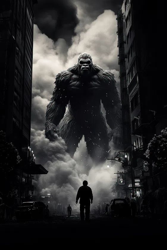 Giant Gorilla in Cityscape — Movie Poster. poster — movies art