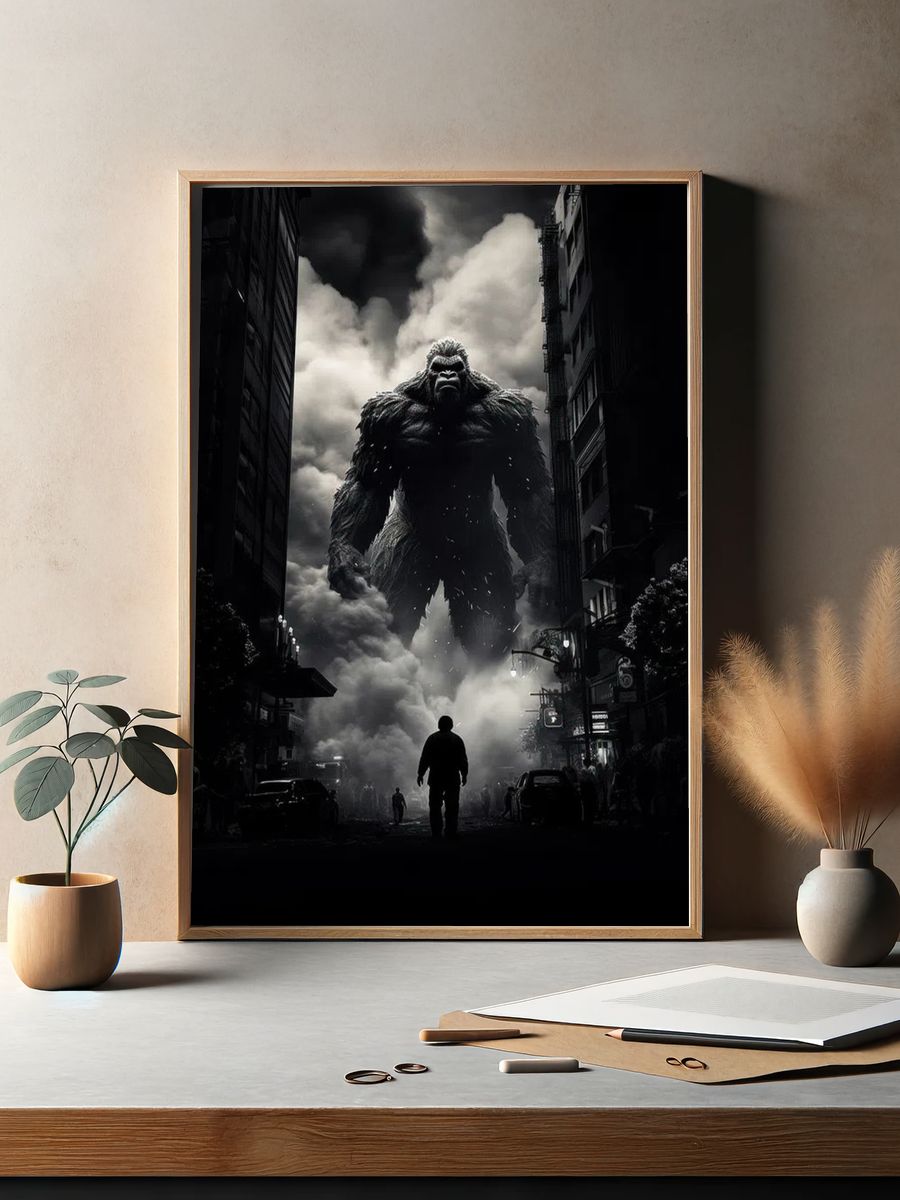 Giant Gorilla in Cityscape — Movie Poster. — room view 2