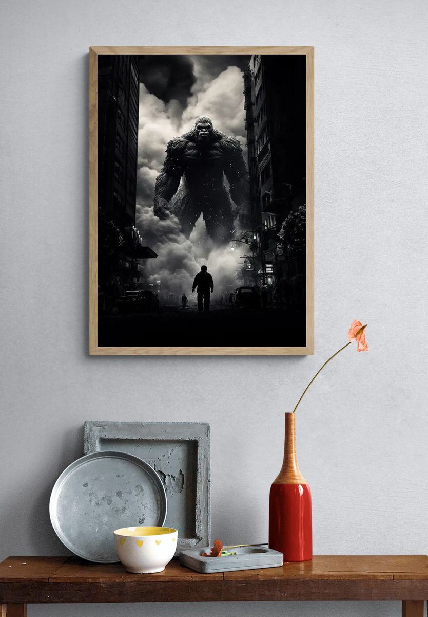 Giant Gorilla in Cityscape — Movie Poster. — room view 3