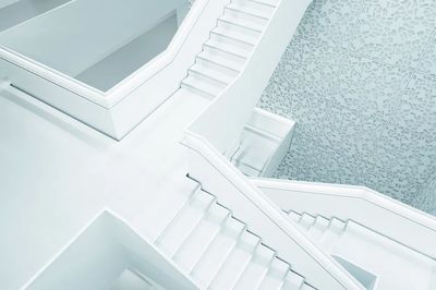 Modern White Staircase — Minimalist Print.