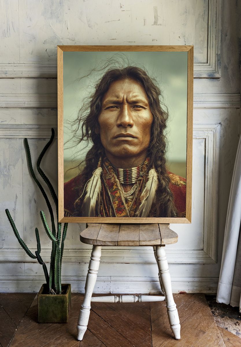 Native American Portrait — Fine Art Print. — room view 1