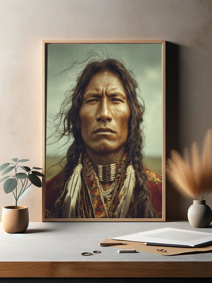 Native American Portrait — Fine Art Print. — room view 2