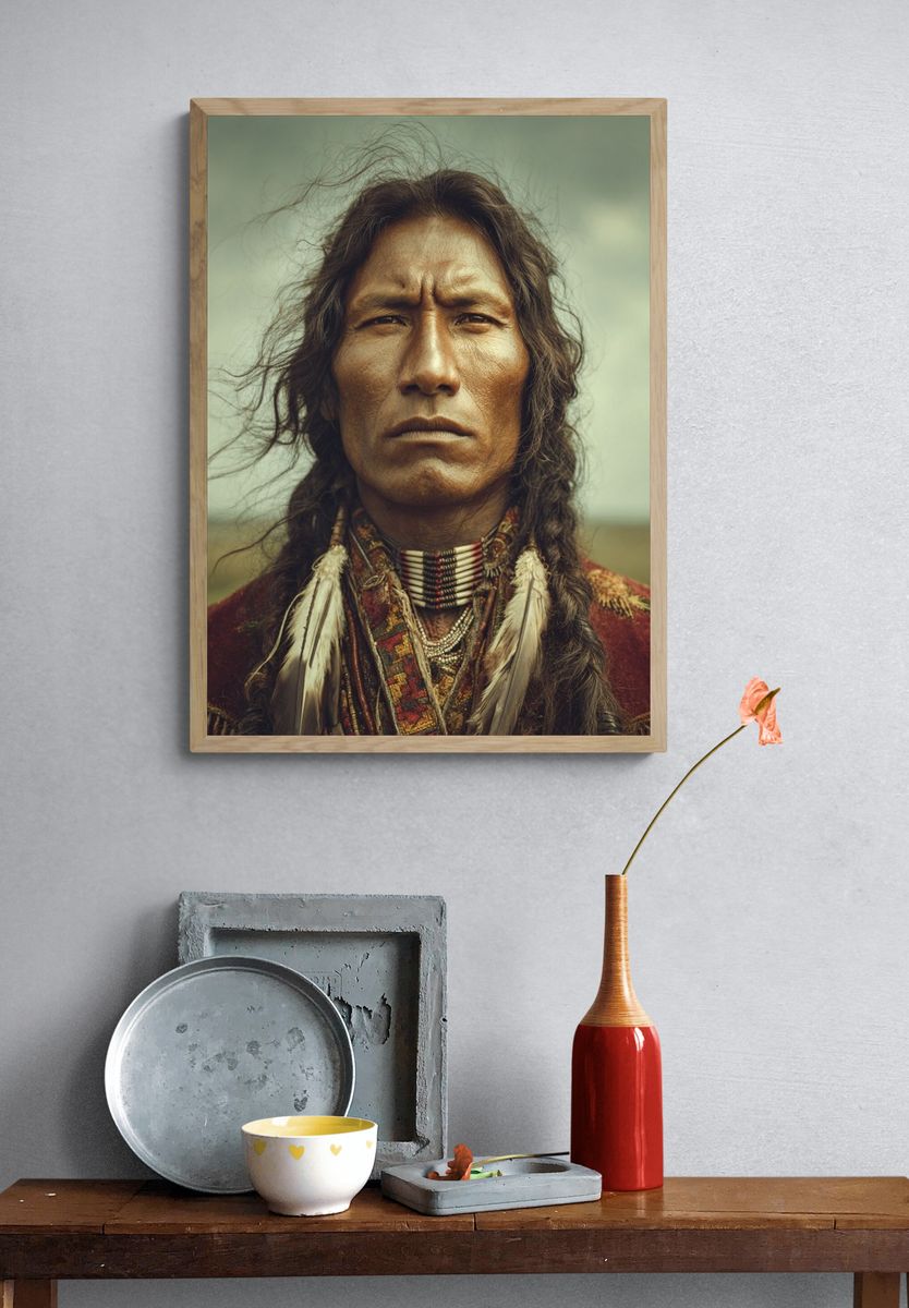 Native American Portrait — Fine Art Print. — room view 3