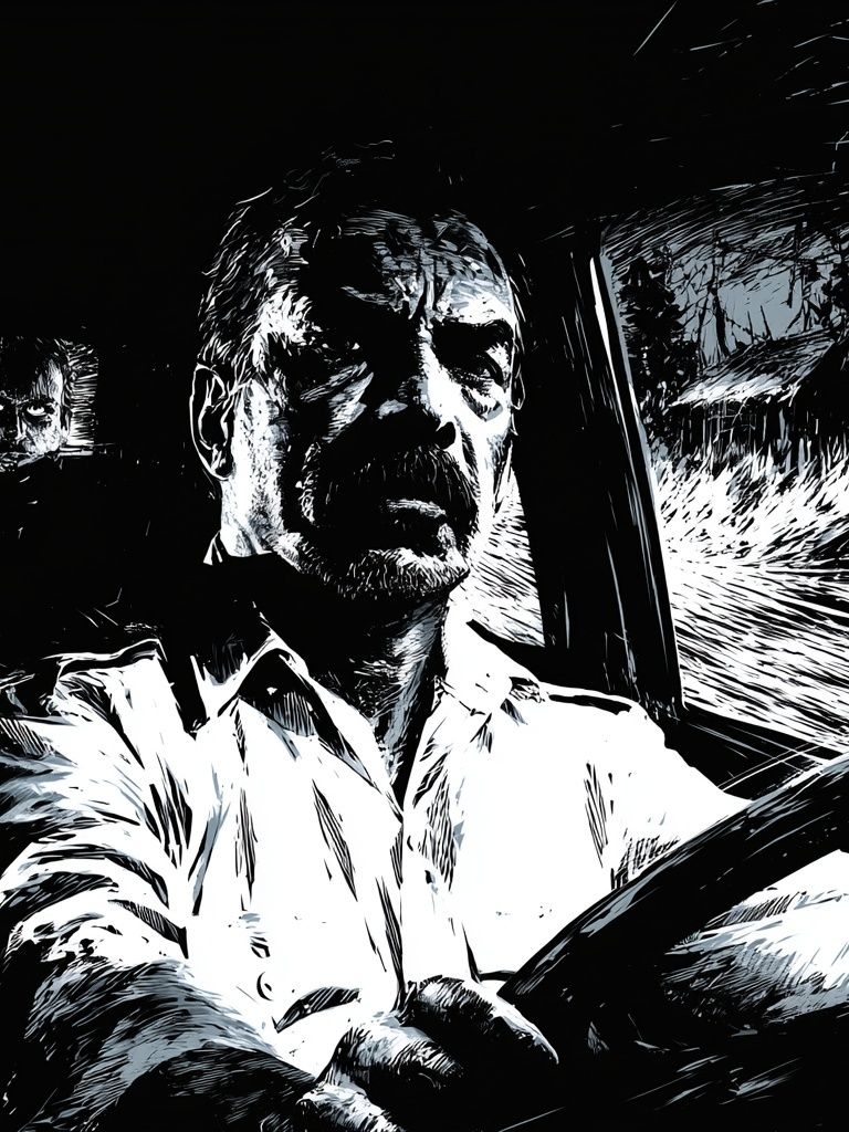 Noir Driver Portrait Print. poster detail