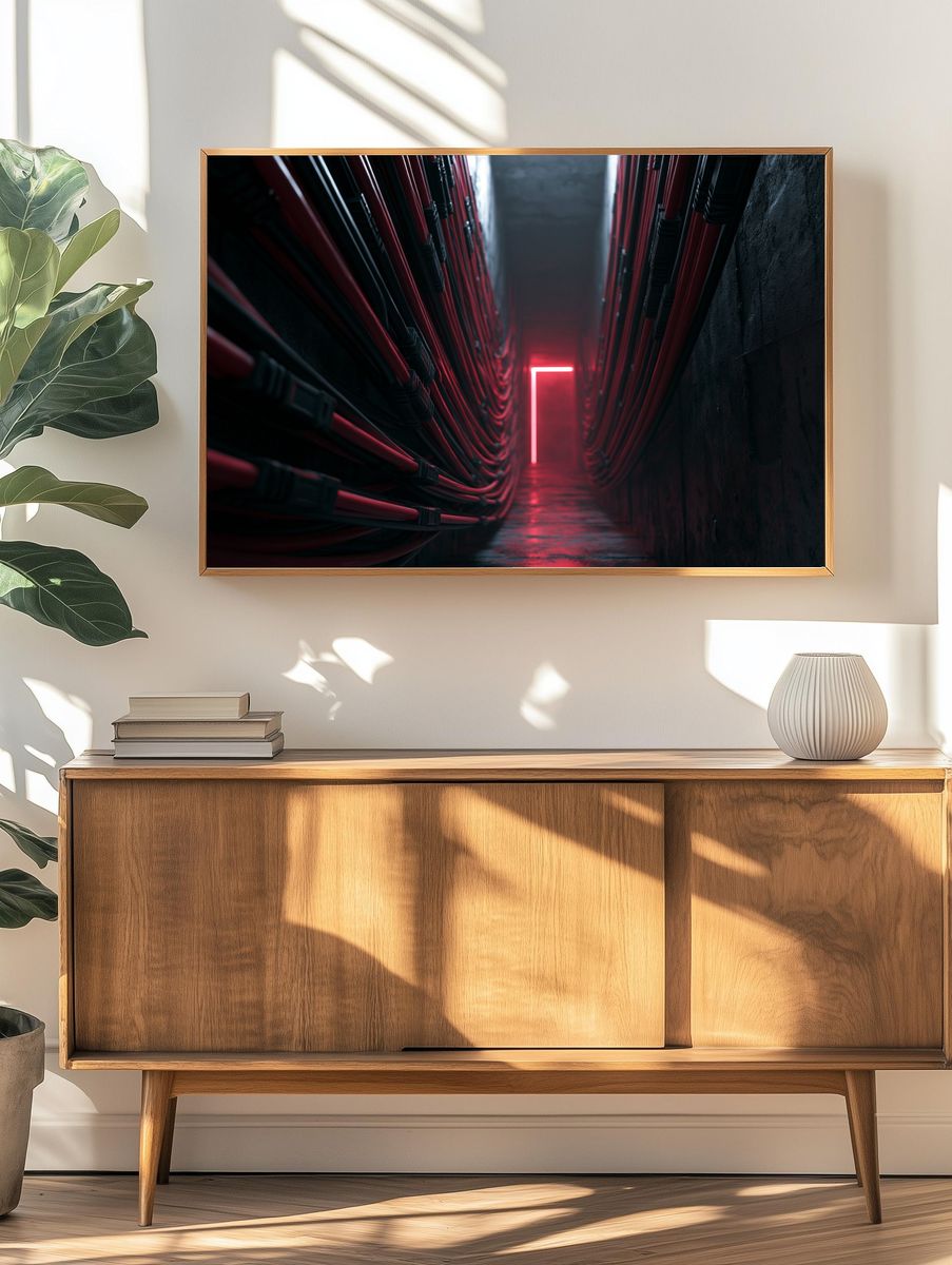 Neon Corridor — Photography Print. — room view 3