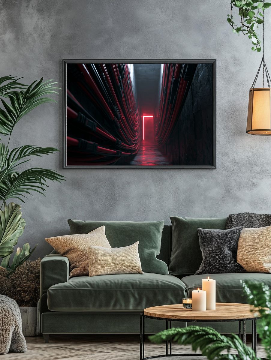 Neon Corridor — Photography Print. — room view 4