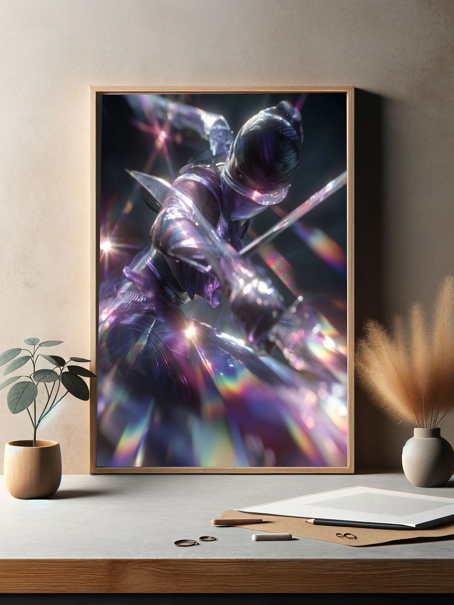 Futuristic Ninja Warrior Poster. — room view 2