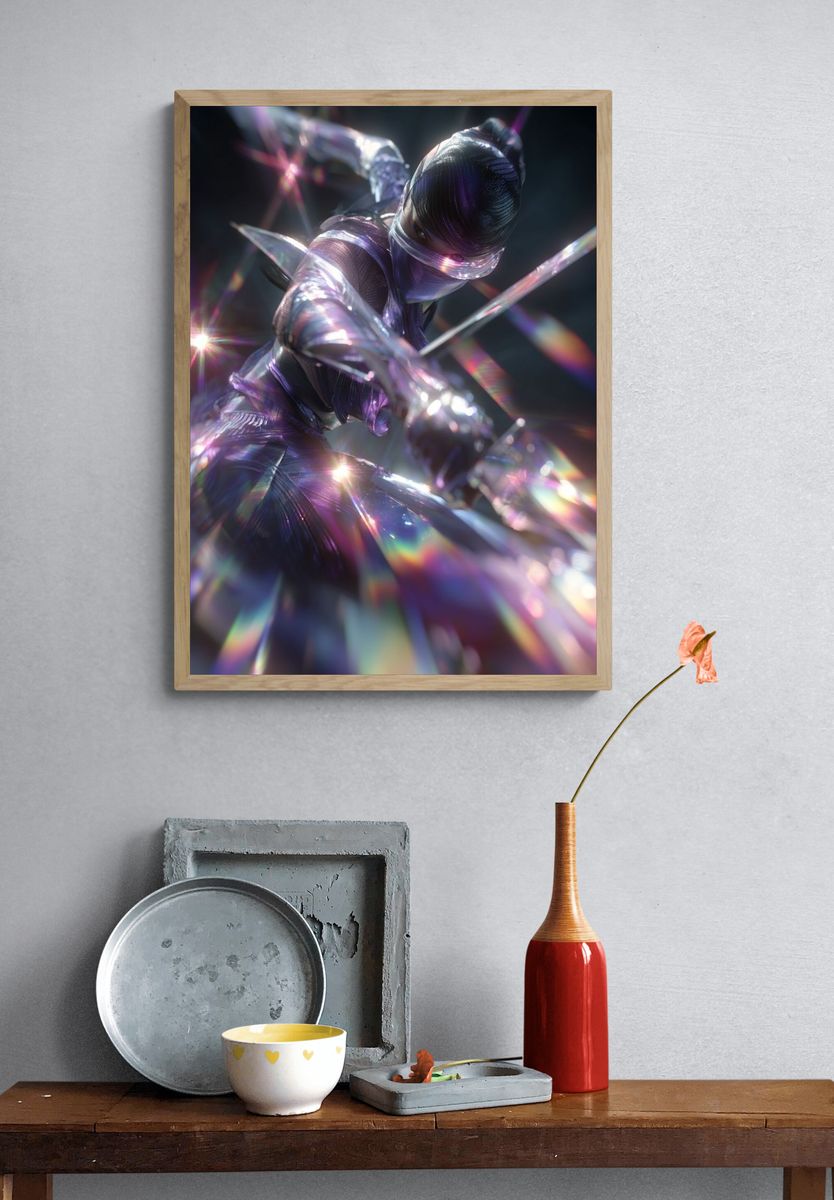 Futuristic Ninja Warrior Poster. — room view 3