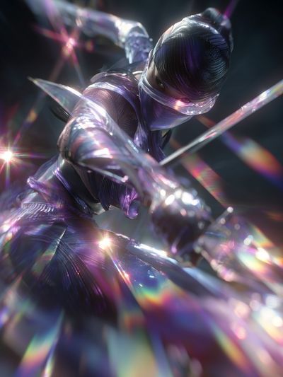 Futuristic Ninja Warrior Poster. poster print