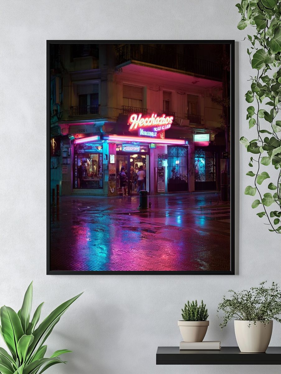 Neon Nightlife — Photography Poster. — room view 4