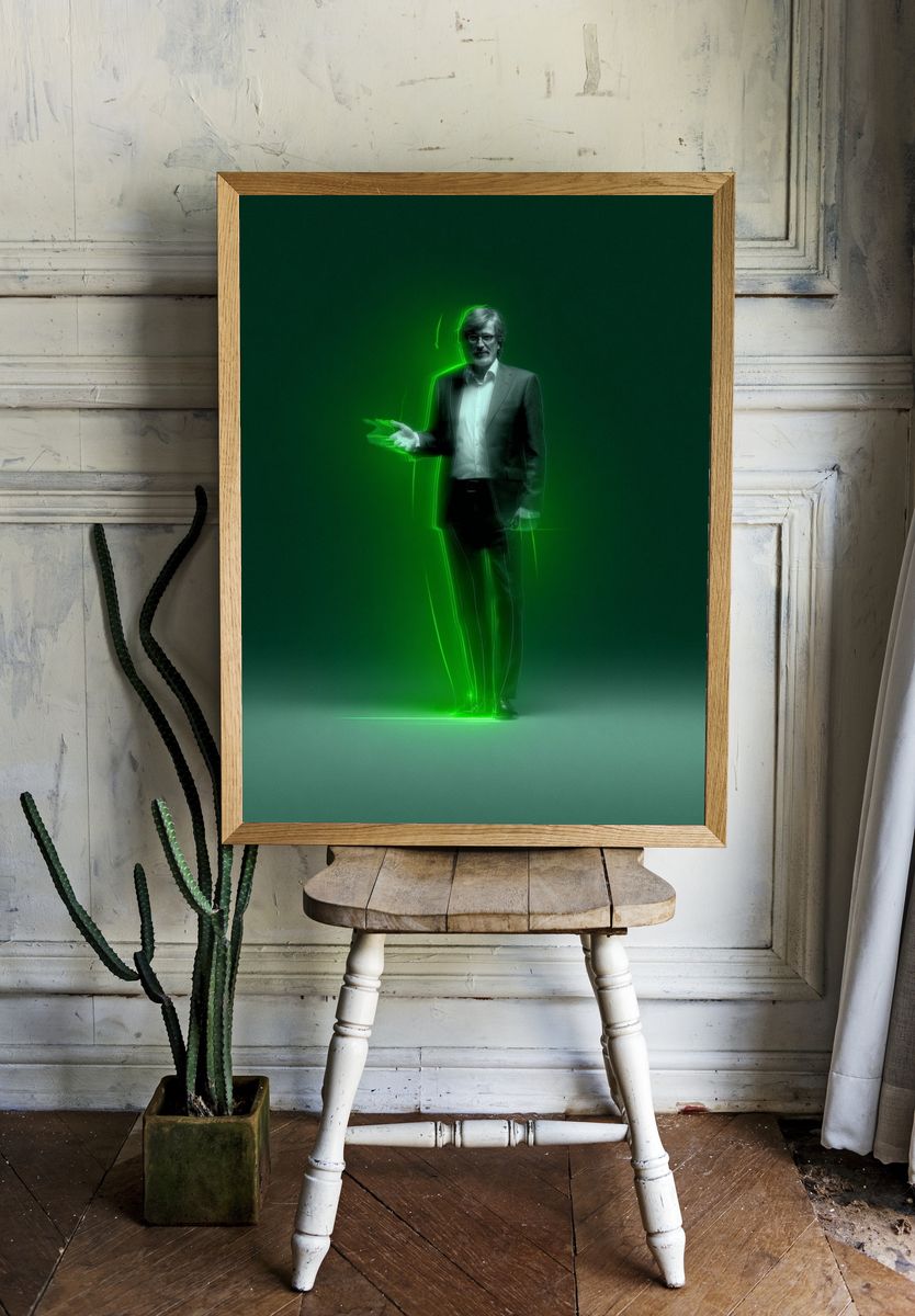 Neon Green Portrait Poster. — room view 1