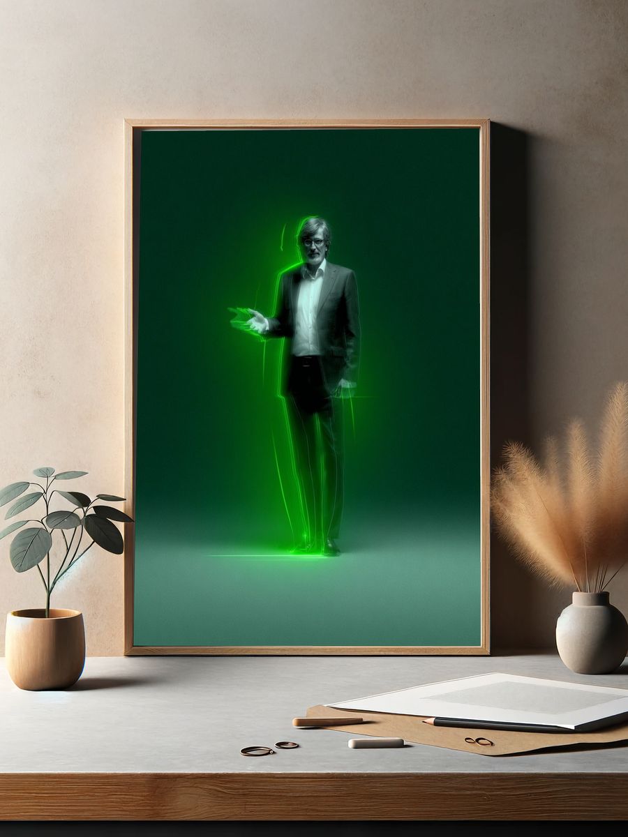 Neon Green Portrait Poster. — room view 2