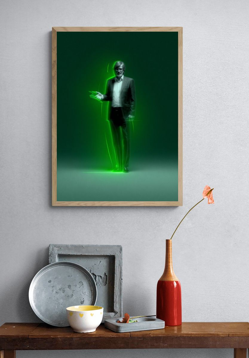 Neon Green Portrait Poster. — room view 3