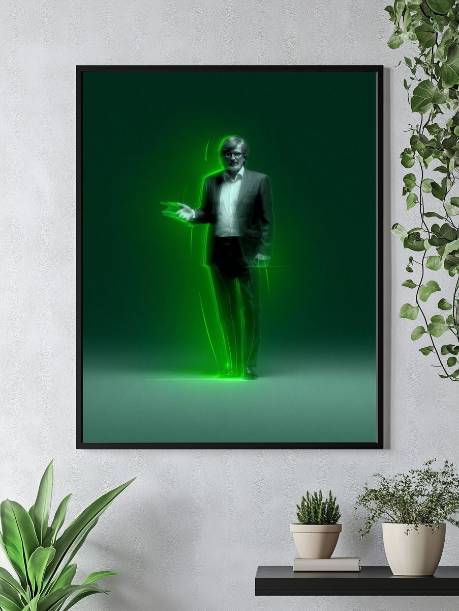 Neon Green Portrait Poster. — room view 4