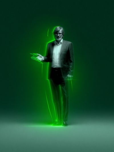 Neon Green Portrait Poster. poster print